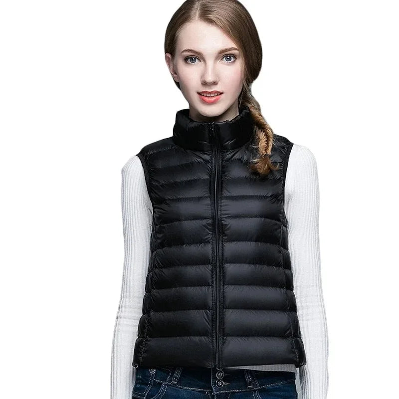 Lightweight Women's Sleeveless Vest - Quilted Nylon, Warm