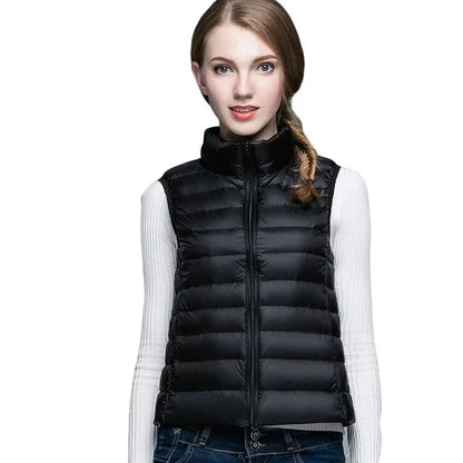 Lightweight Women's Sleeveless Vest - Quilted Nylon, Warm