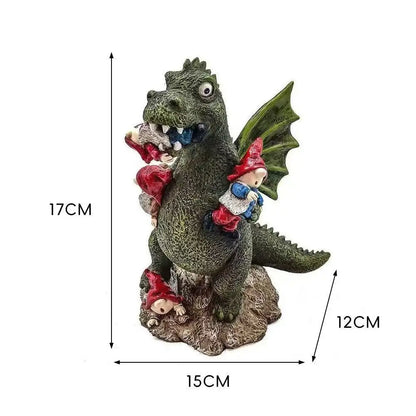 Statua di dinosauro 17 cm figura da giardino in resina - scultura fantasy umoristica per decorazione esterna, regalo virale TikTok autunno 2026