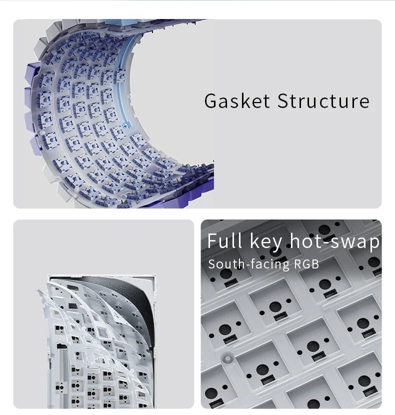 Teclado mecánico para juegos Bluetooth 75 por ciento con intercambio en caliente