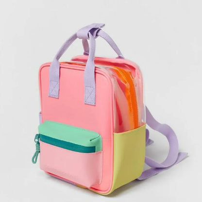 Sac à dos translucide patchwork couleur mini sac à dos gelée rentrée scolaire 2025 sangle d'épaule réglable sac mignon quotidien