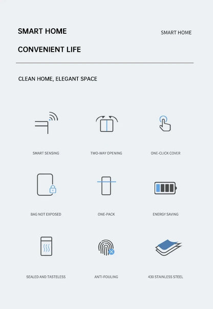 Trash Can 20L Stainless Steel Sensor Kitchen Bin Hands Free