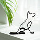 Minimalist Metal Dog Sculpture - Unique Home Office Decor, Modern Art Figurine