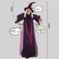 6-Foot Life-Size Animated Talking Witch in Purple – Sound-Activated Halloween Witch with Glowing Eyes and Screeching Sound for Indoor and Outdoor Decor