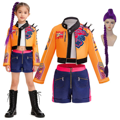 K-POP Witch Hunt Squad Lumi Anime Halloween Party Costume Set with Top Skirt and Wig for Girls 2026