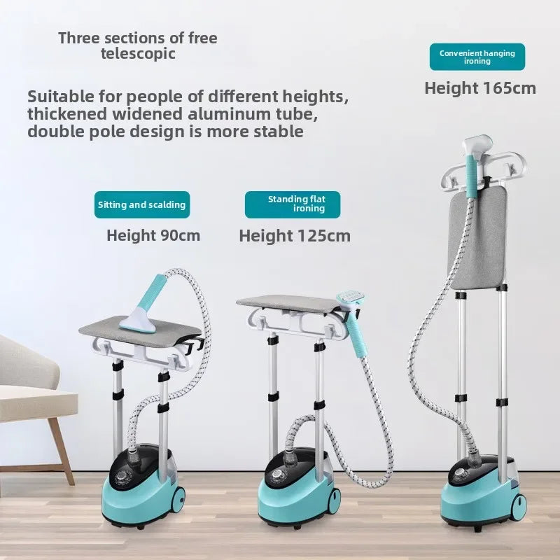 Klesdamper med dobbel stang stående oppreist strykesystem Høst 2025 1.8L vanntank rask oppvarming 2000W