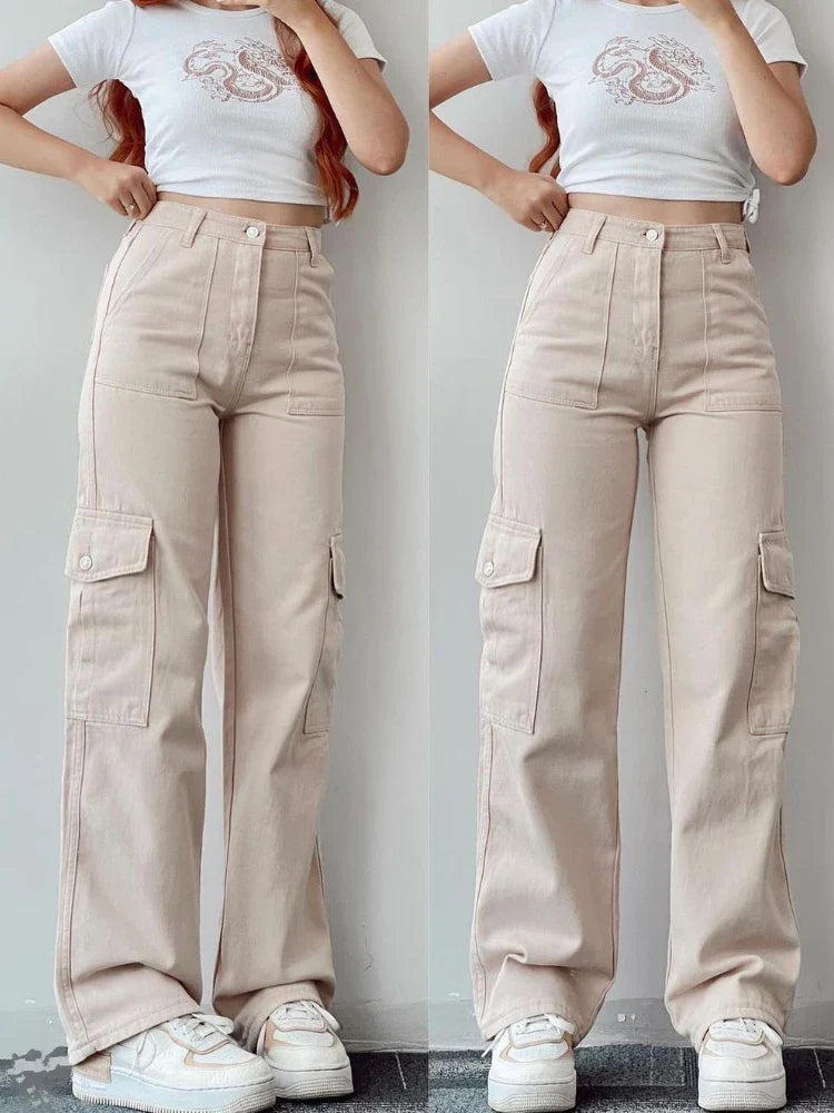 Loose Fit Pants for Women, Comfortable Cotton Spandex Casual Trousers in Multiple Colors-5