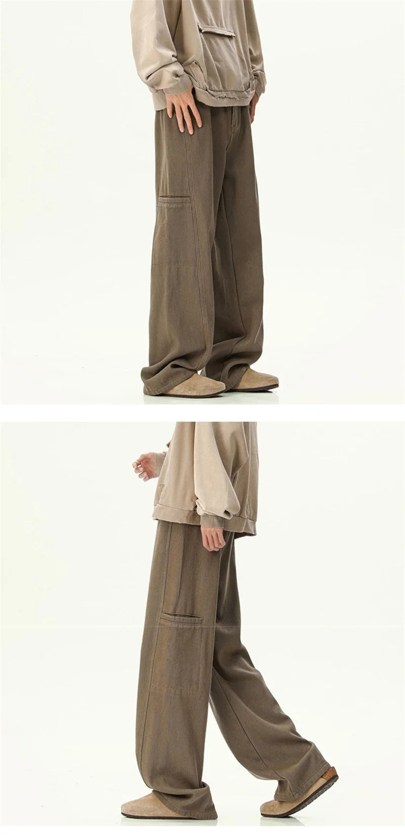 Oversized Mens Cargo Jeans - Wide Leg, Denim, Street