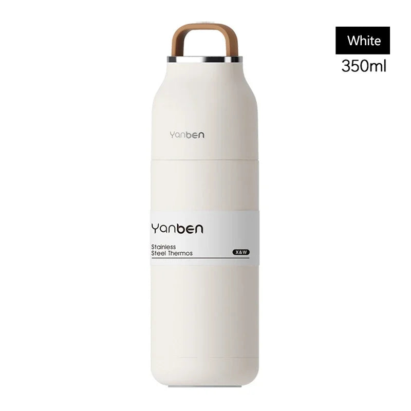 Reise-Wasserflasche 350ml 304 Edelstahl Vakuum-Thermoskanne Fall 2025 Isoliert Auslaufsicher Für Unterwegs