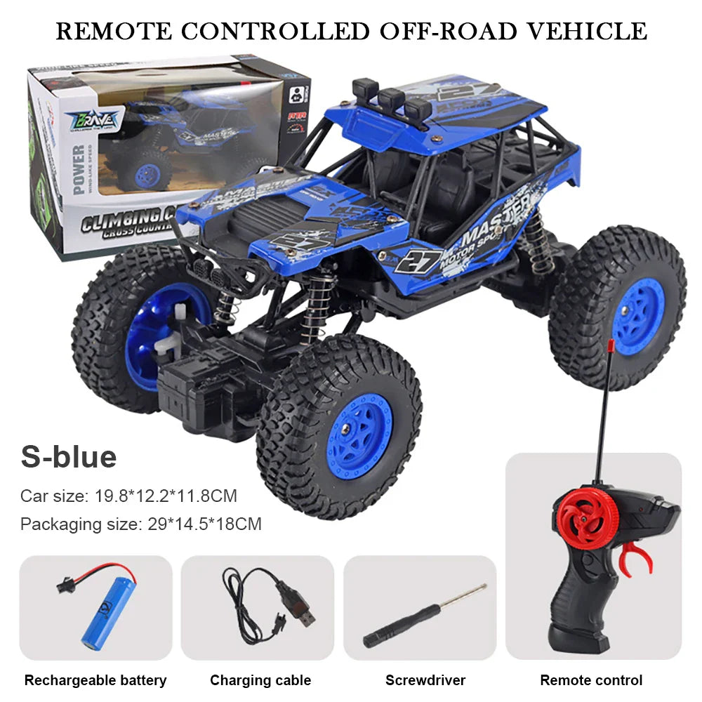 Remote Control Car Off Road Monster Truck Rock Crawler 4WD Dual Motors Metal Shell LED Headlights Kids Gift Fall 2025