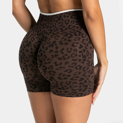 Stretchy women's seamless yoga shorts - high-waist hip-lifting, nylon blend, for gym and running