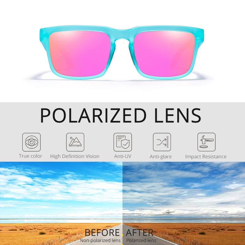 Lunettes de soleil polarisées unisexes pour l'extérieur tendance été 2026 Verres miroir légères Protection UV Idée cadeau