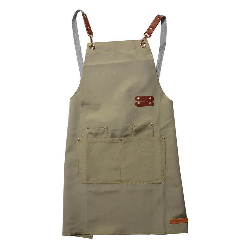 Canvas Apron Waterproof Bib Professional Cafe Catering Apron Fall 2025 Water Resistant Durable
