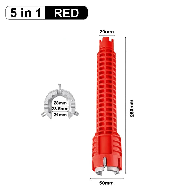 8-in-1-Mehrzweck-Zauberschlüssel für Heimwerkzeuge – Sanitär- und Wasserhahn-Installationsgerät