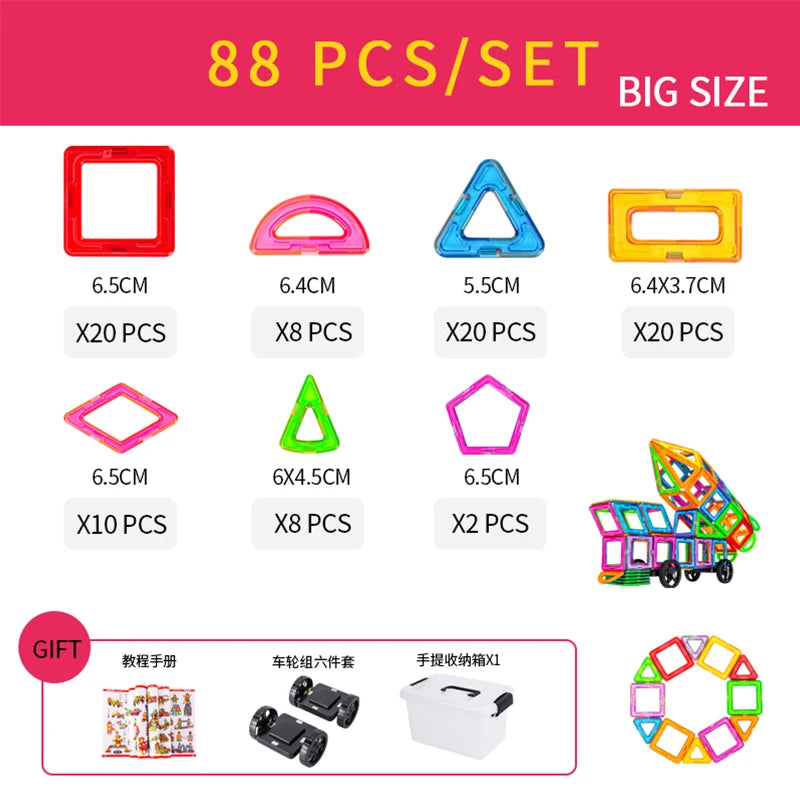 Variant image for Magnetic Building Blocks Set for Kids, 30-168PCS Educational Magnetic Tiles for Creative Learning and Imaginative Play-3