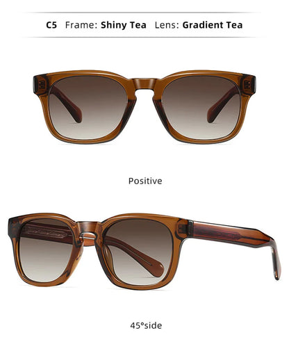 Retro square unisex sunglasses – UV400 gradient lenses, vintage style, travel and beach