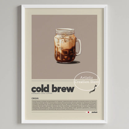 Art mural café six panneaux décoration minimaliste cuisine café