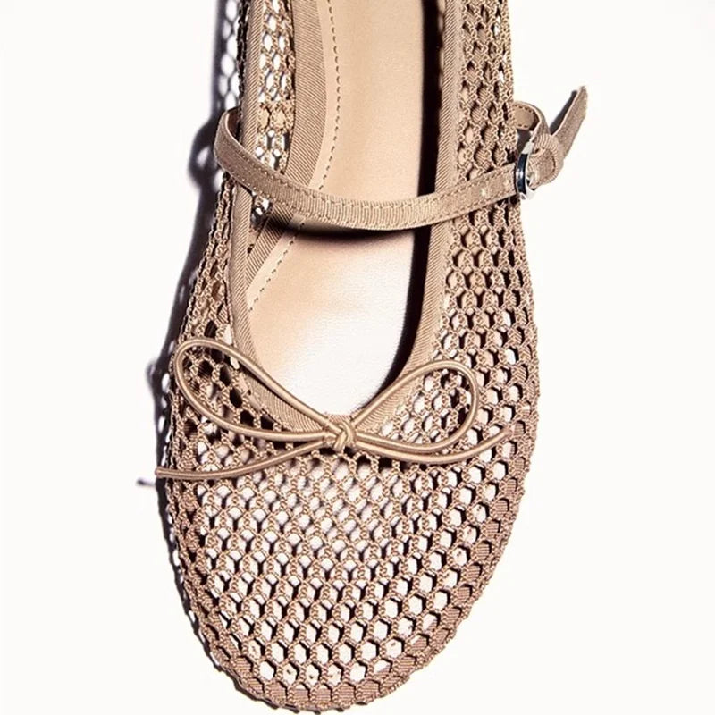 Breathable Women’s Ballet Flats - Mary Jane, Mesh, Summer