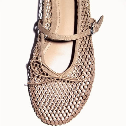 Breathable Women’s Ballet Flats - Mary Jane, Mesh, Summer