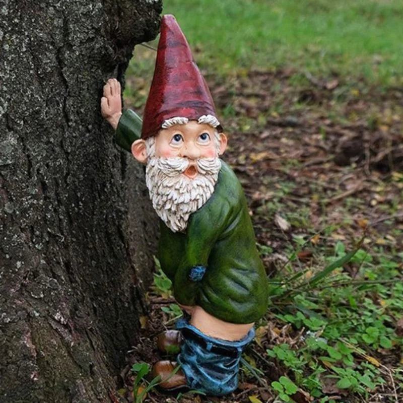 Statua Gnomo da Giardino che Fa la Pipì Decorazione Esterna Ornamento Natalizio da Giardino Idea Regalo Divertente