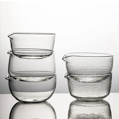 Matcha Mixing Bowl Glass Pouring Spout Japanese Tea