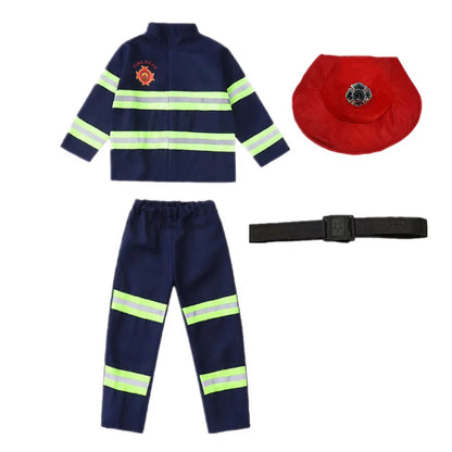 Cosplaykostuumset voor kinderen als brandweerman, met realistische speelgoeduitrusting voor jongens en meisjes, voor feestelijke optredens 2026