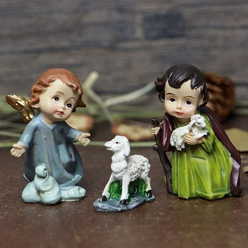 Nativity Set 11-Piece Resin Catholic Figurines Christmas Decor Centerpiece Traditional Manger Scene Gift