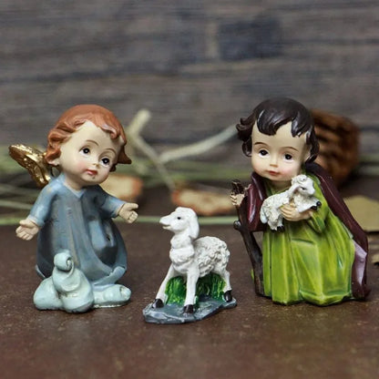 Nativity Set 11-Piece Resin Catholic Figurines Christmas Decor Centerpiece Traditional Manger Scene Gift