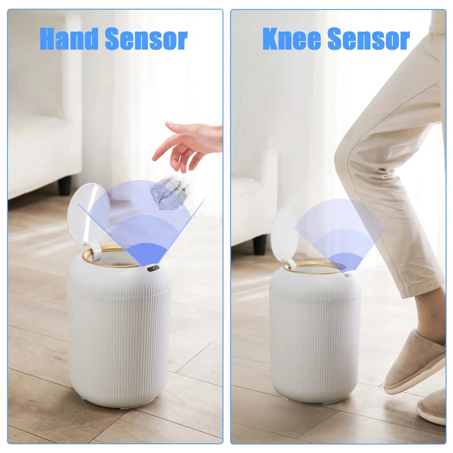 Motion Sensor Trash Can Small Plastic Smart Bin Hands Free