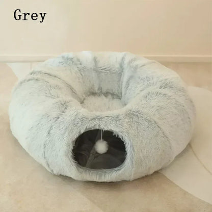 Kattenbed 95 Cm 2 In 1 Rond Pluche Nest Huis Herfst 2025 Gezellig Afneembare Hoes Wasbaar Diepe Slaap