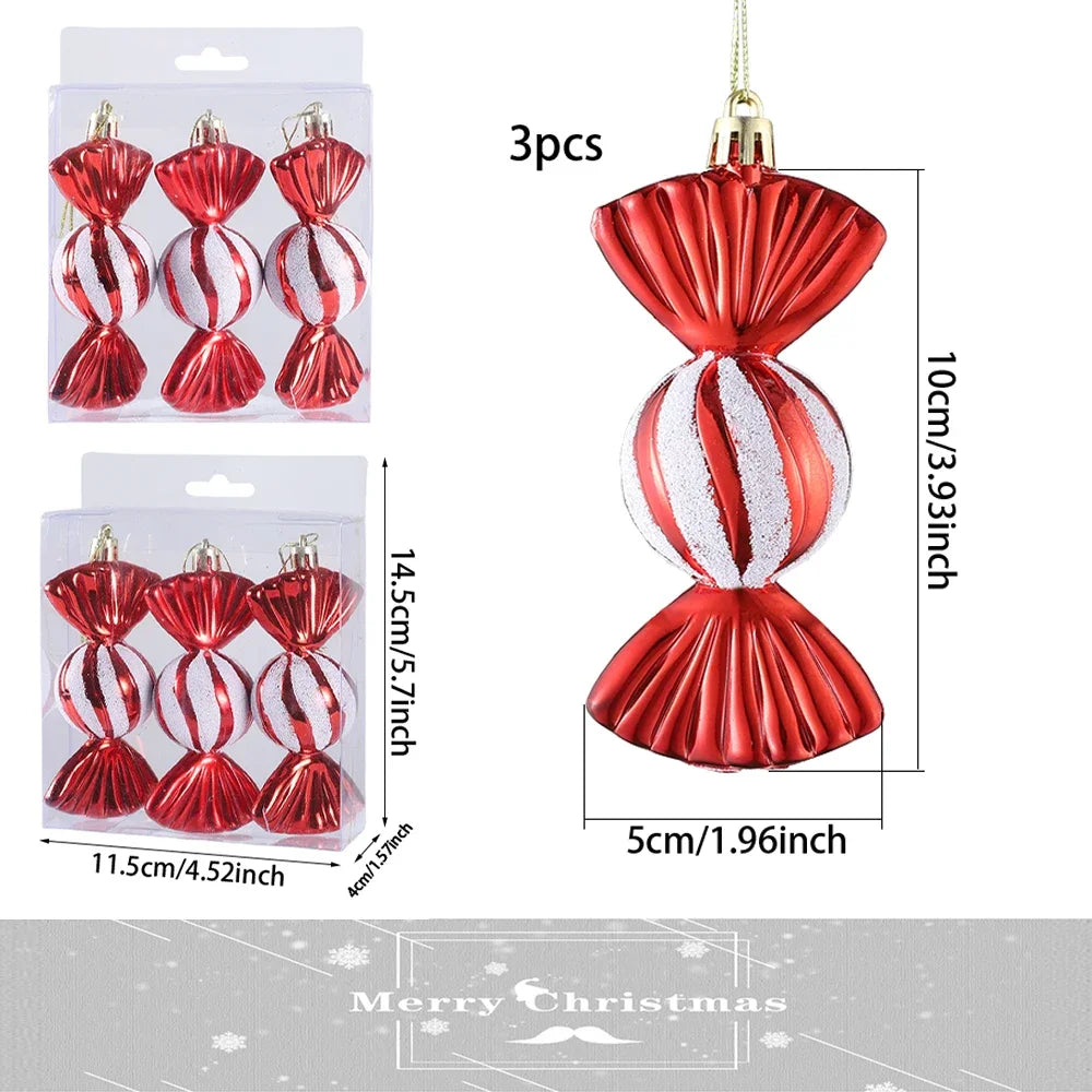 Festive Ice Cream & Candy Christmas Tree Ornaments - 2024 Holiday Home Decor for Parties and Celebrations