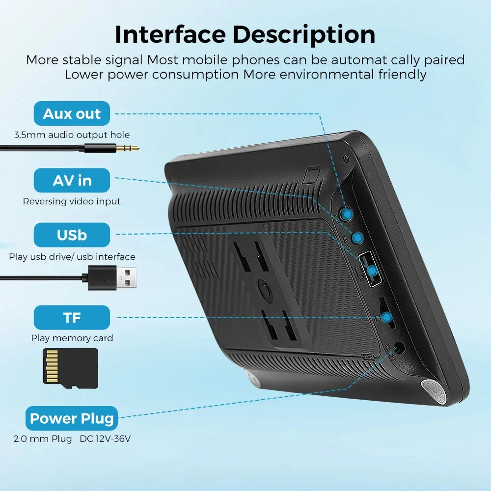 Autoradio 7-Zoll IPS Touchscreen mit CarPlay Android Auto, GPS Navigation, WLAN, Rückfahrkamera