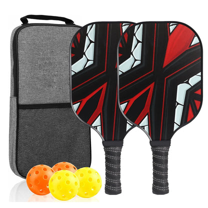 Variant image for USAPA Approved Pickleball Paddle Set of 2 with 4 Balls and Carrying Bag - Lightweight Fiberglass Rackets for Indoor and Outdoor Play-2