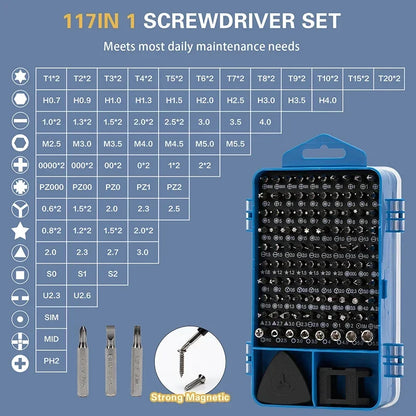 Electric Screwdriver Set 115/117-In-1 - Multifunction Tool Kit For Home PC And Phone Repair DIY Gift Idea