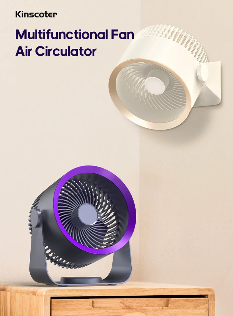 Ventilatore portatile a batteria da scrivania, circolatore d'aria silenzioso per l'estate