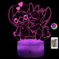 3D Cartoon Stitch Night Light with Remote & Touch Control - A Cute Valentine's Day Gift for Birthdays & Holidays