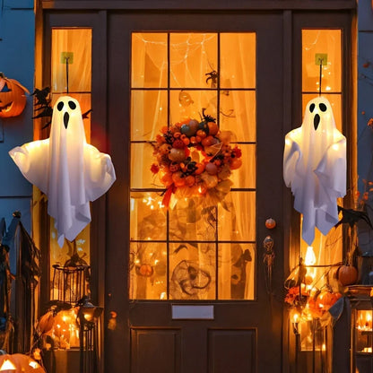 LED Halloween Ghosts 3 Piece 20 Inch Hanging Outdoor Decor Fall 2025 Warm Glowing Battery Powered Yard Display