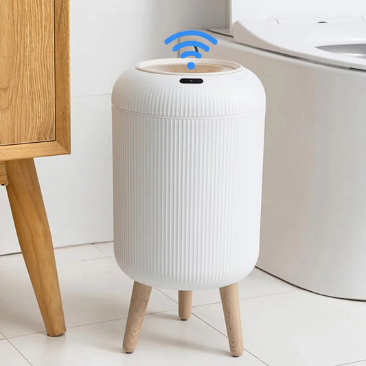 Motion Sensor Trash Can Small Plastic Smart Bin Hands Free
