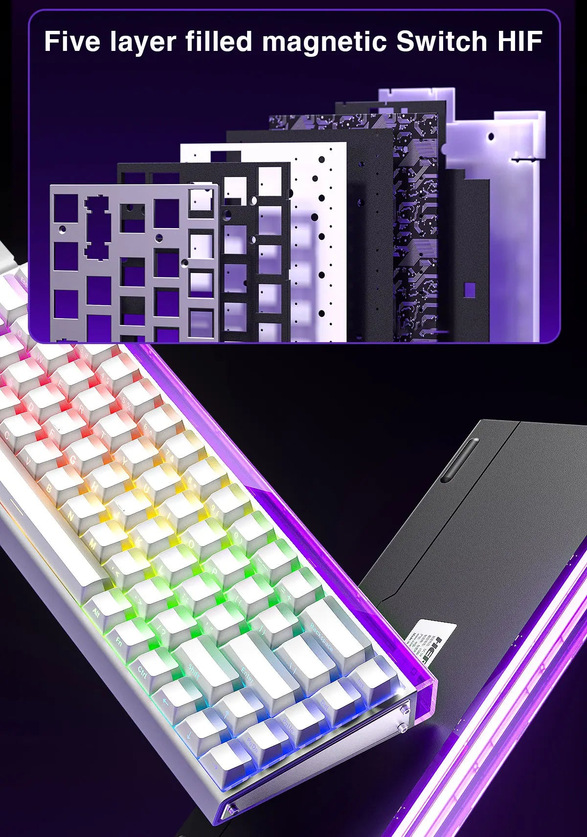 Mechanical Gaming Keyboard 68 Key RGB Compact Esports