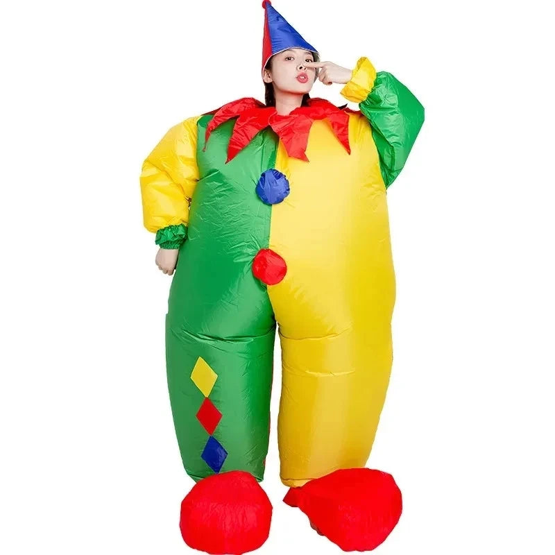 Opblaasbaar mascotte-clownkostuum voor volwassen mannen en vrouwen voor dansfeesten, kermissen en openingsvieringen 2026