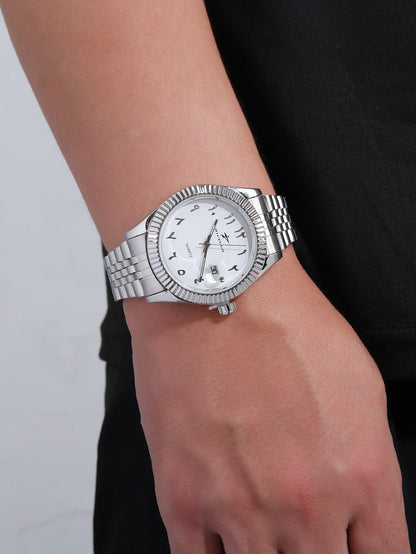Men's Stainless Steel Date Watch Casual Business Style