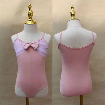 Set body leggero da balletto per ragazze - top con maniche a sbuffo, gonna tutu in tulle, poliestere, per lezione di danza