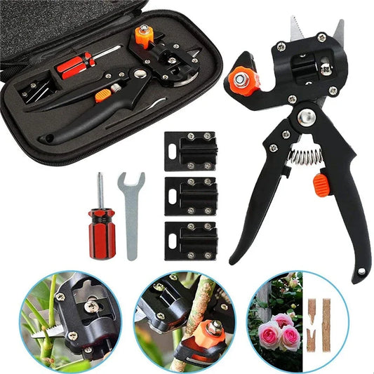 Professional Garden Grafting Tool Set - Stainless Steel Pruning Shears for Fruit Trees and Branches