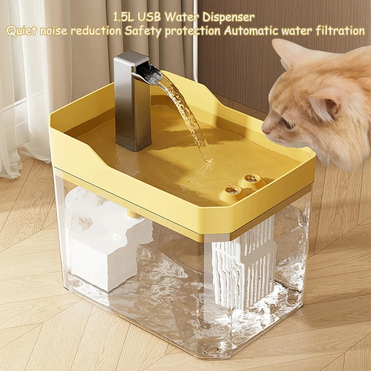 Fontana per acqua per gatti USB serbatoio trasparente bevitore automatico filtrato per animali domestici caduta 2025 pompa silenziosa anti-secco