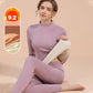 Velvet Thermal Underwear Set for Women - Warm Mid-High Collar Base Layer, Seamless Loungewear for Winter