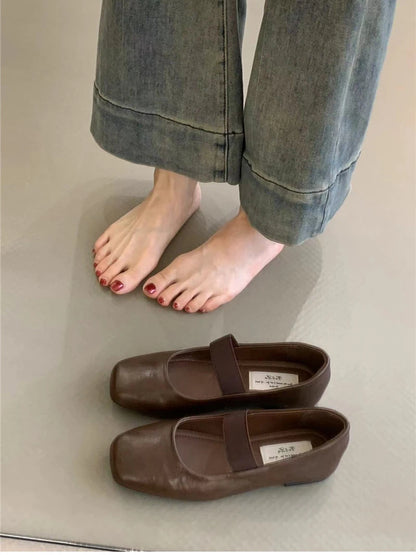 Ondersteunende Dames Ballerina's - Vierkante Neus Mary Jane