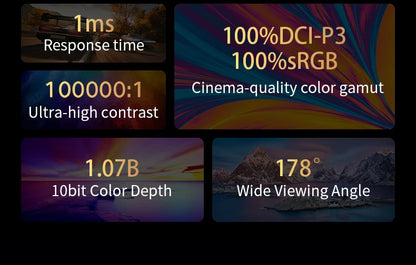 OLED 13.3 bærbar skjerm metallramme reiseskjerm