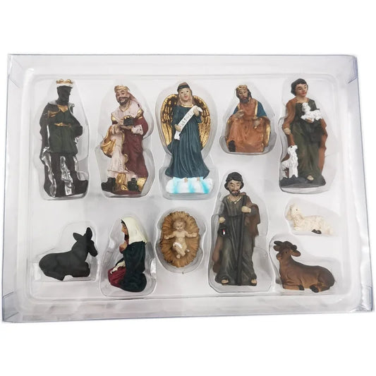 Nativity Set 11-Piece Resin Christmas Ornaments Manger Scene Catholic Figurines Decor Holiday 2025 Gift