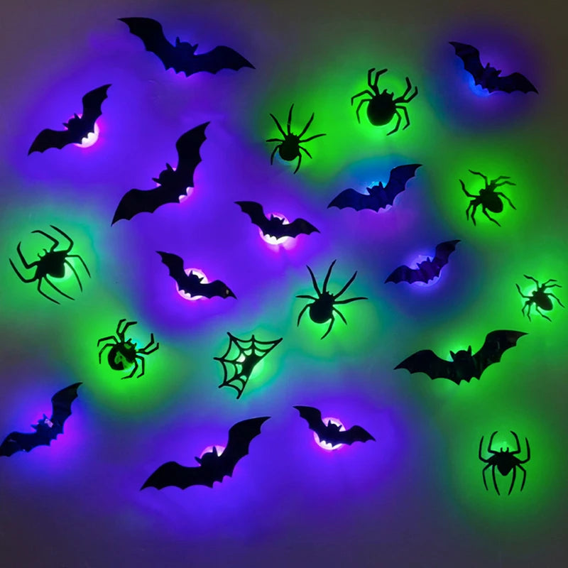 LED Bat Wall Stickers Green 3D Halloween Decor 2025