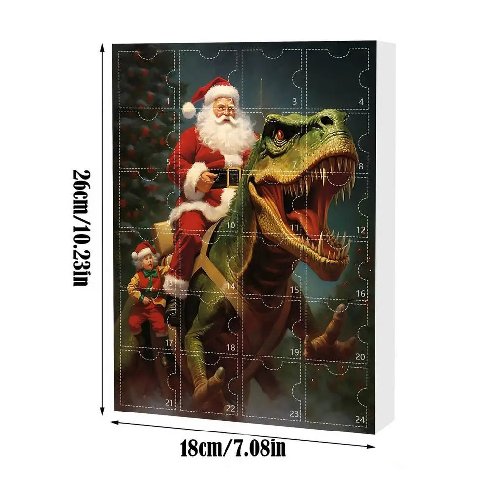 Dinosaur Advent Calendar - 24-Day Christmas Countdown, Fun Holiday Decor for Kids and Families